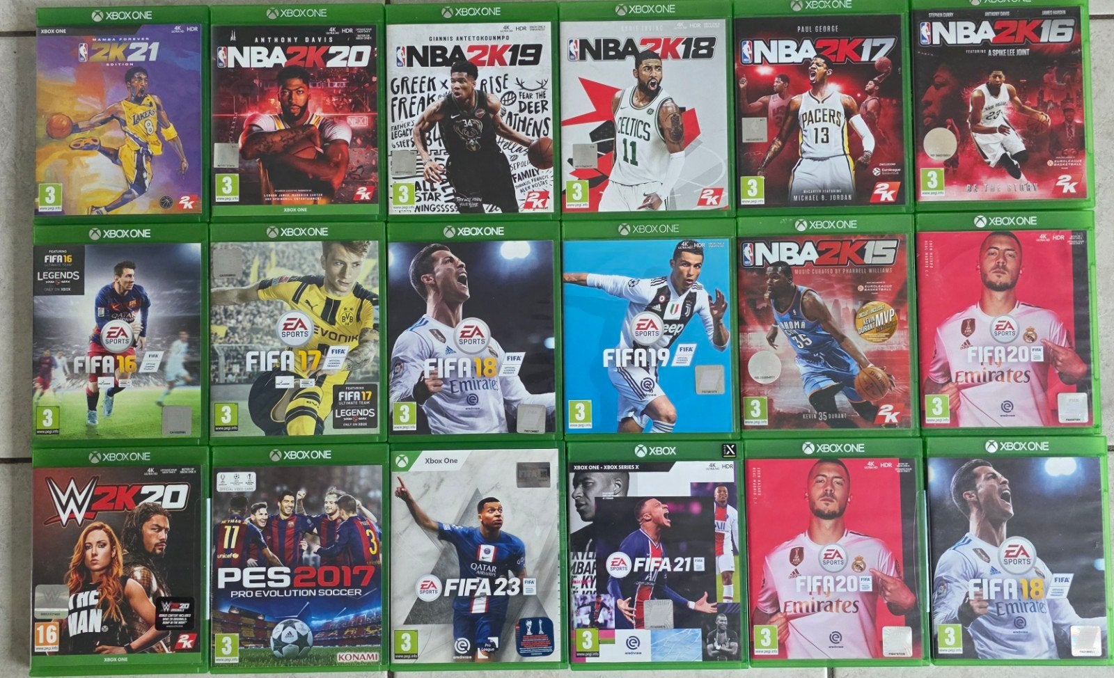 Xbox One Games: FIFA, NBA 2K, WWE 2K - Diverse Collectie, Gebruikt, Ophalen of Verzenden, Eén computer, Sport