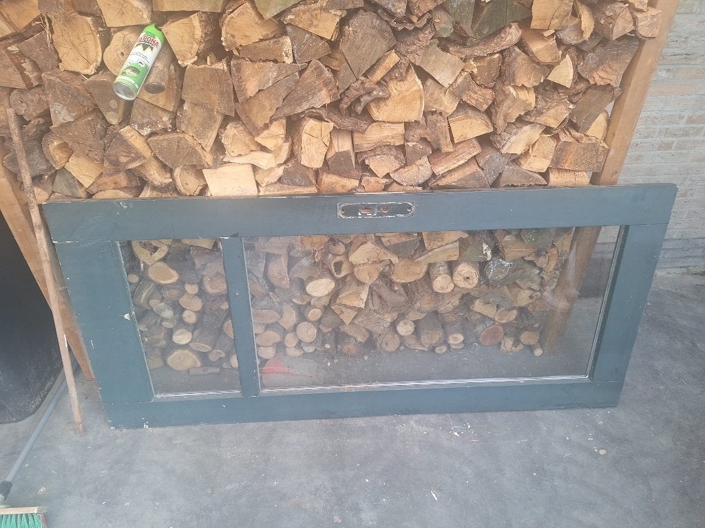 Tweedehands Merbau tuindeur met dubbelglas – 93 x 201 cm, Ophalen, Gebruikt, 80 tot 100 cm, Buitendeur