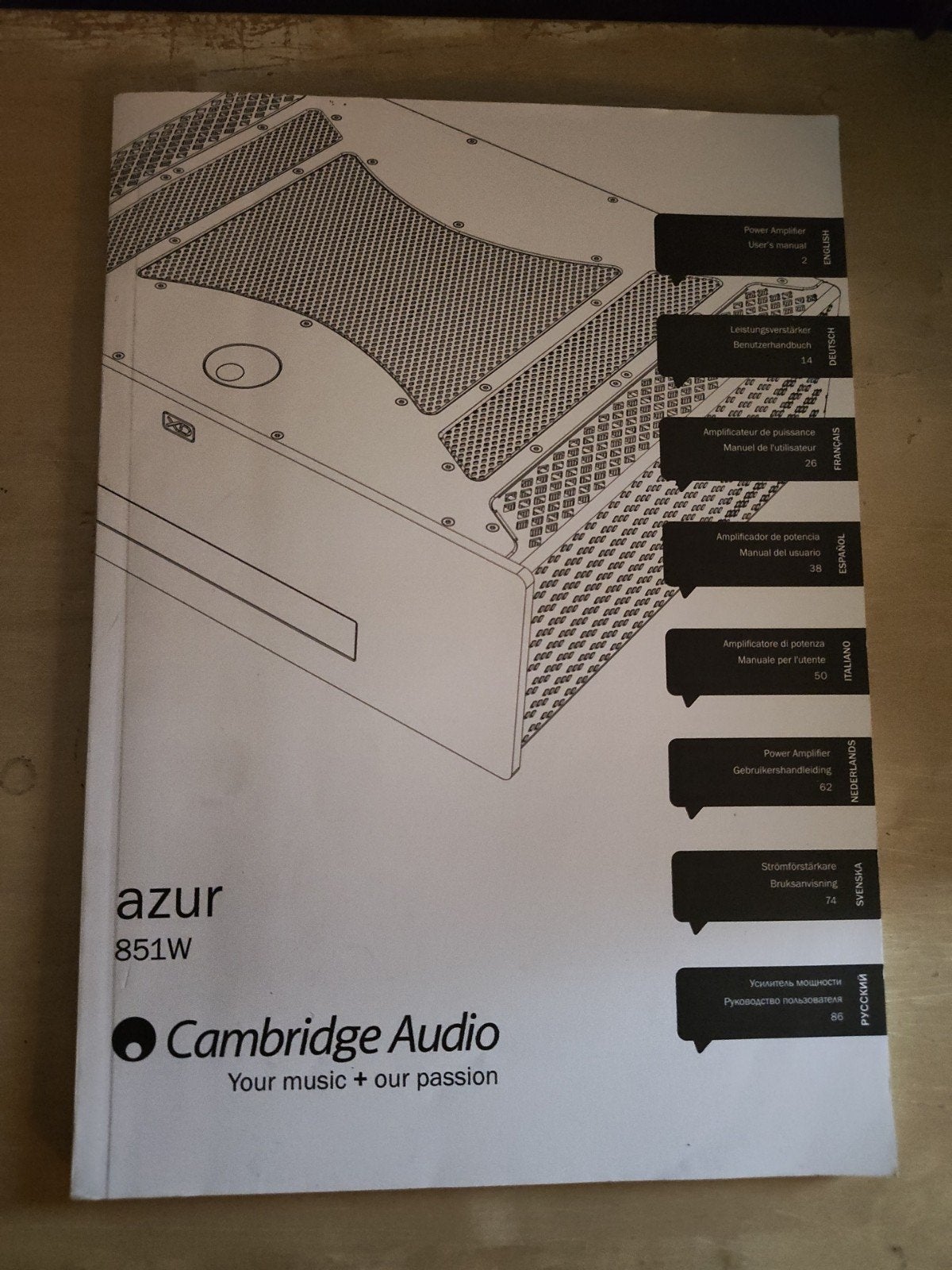 Cambridge Audio Azur 851W Eindversterker (documentatie), Ophalen of Verzenden, Overige merken