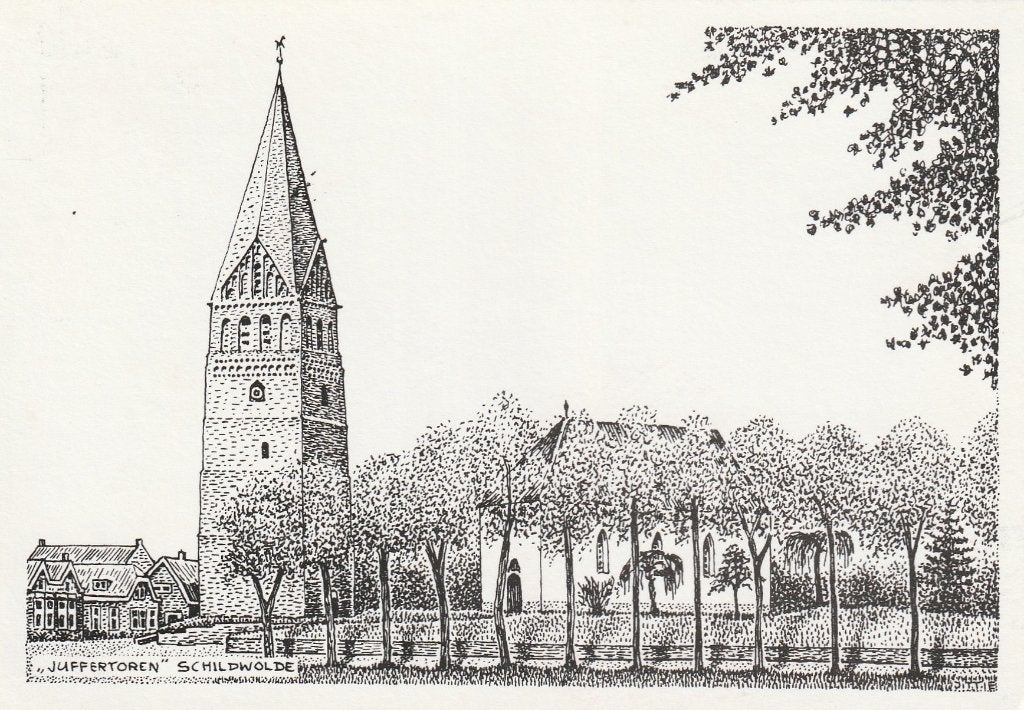 SCHILDWOLDE Juffertoren Kerk gr.f., Verzenden, 1980 tot heden, Ongelopen, Groningen