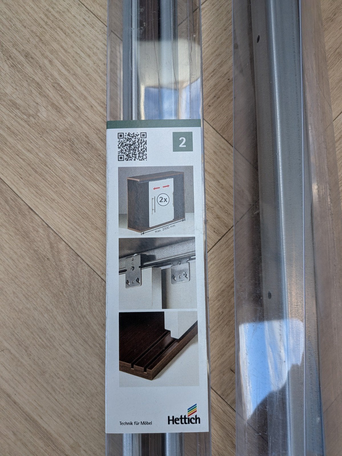 schuifrail Hettich max 2 meter 2x, Ophalen, Nieuw, Overige typen