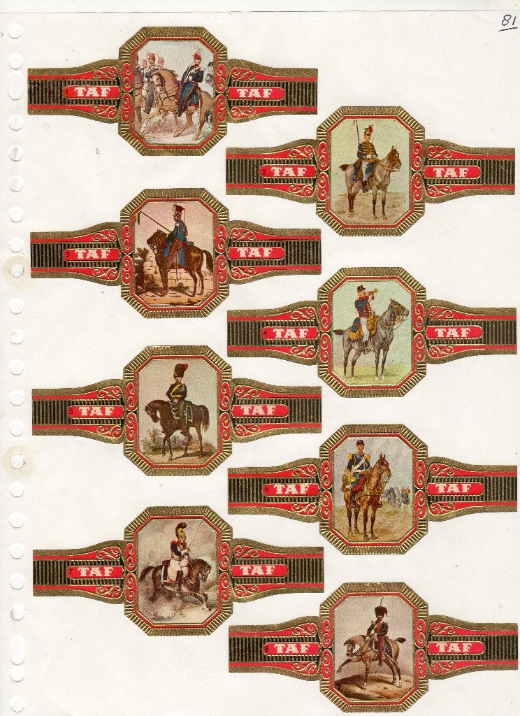TAF  GF  Belgische Cavalerie, Ophalen of Verzenden, Zo goed als nieuw, Sigarenbandjes