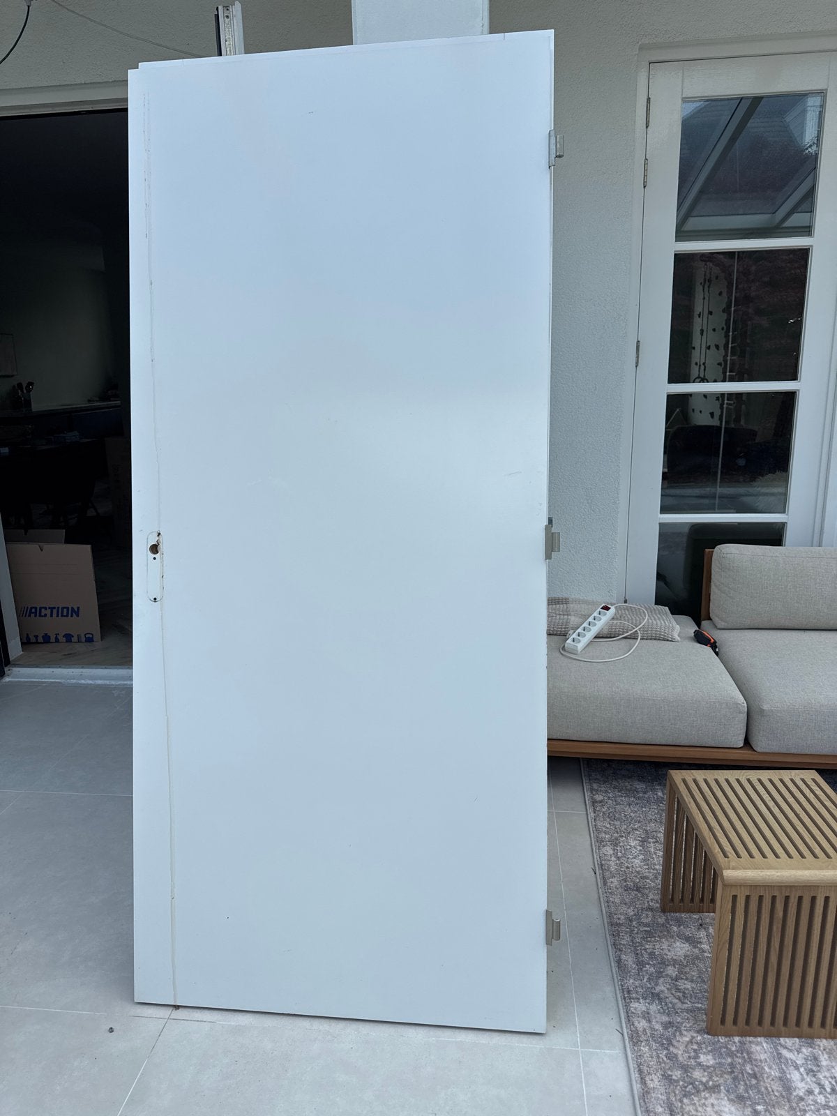 Binnendeur wit 209x92,5 cm (zonder sluitwerk/scharnieren), Ophalen, Gebruikt, 80 tot 100 cm, Binnendeur