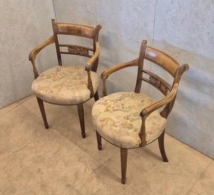 2 klassieke salonstoelen, houten fauteuils, vintage, Ophalen, Gebruikt, Twee, Louis Seize-stijl (Louis XVI)