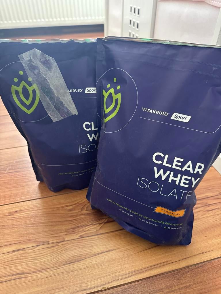 Vitakruid Clear Whey Isolate Tropical (2x 750g), Verzenden, Zo goed als nieuw, Poeder of Drank