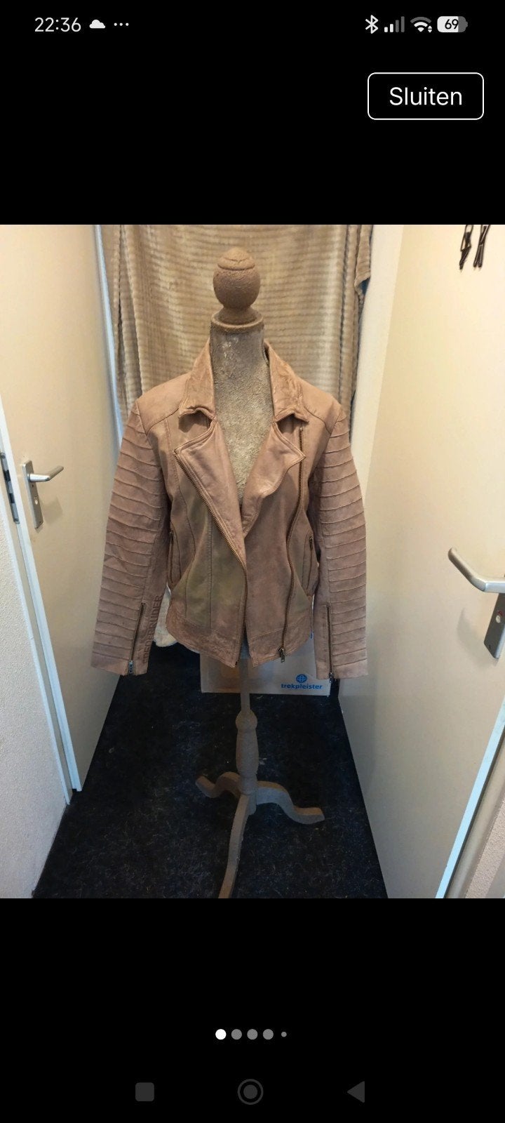 Stoere leren jas van Gipsy, maat M, Beige, Ophalen of Verzenden, Gedragen, Gipsy