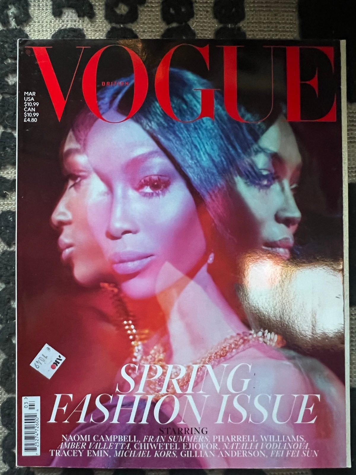 British Vogue met Naomi Campbell op cover - Uniek object, Boeken, Ophalen of Verzenden, Gelezen, Damesbladen
