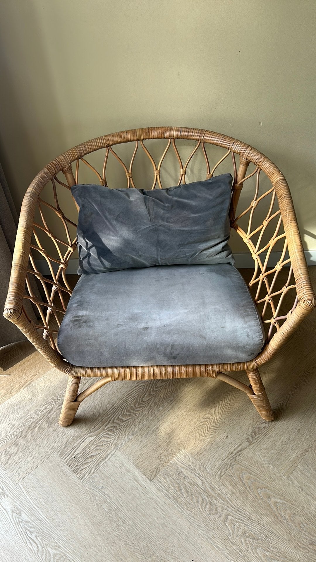 Rotan fauteuil Ikea, Ophalen, Zo goed als nieuw, 75 tot 100 cm, 50 tot 75 cm