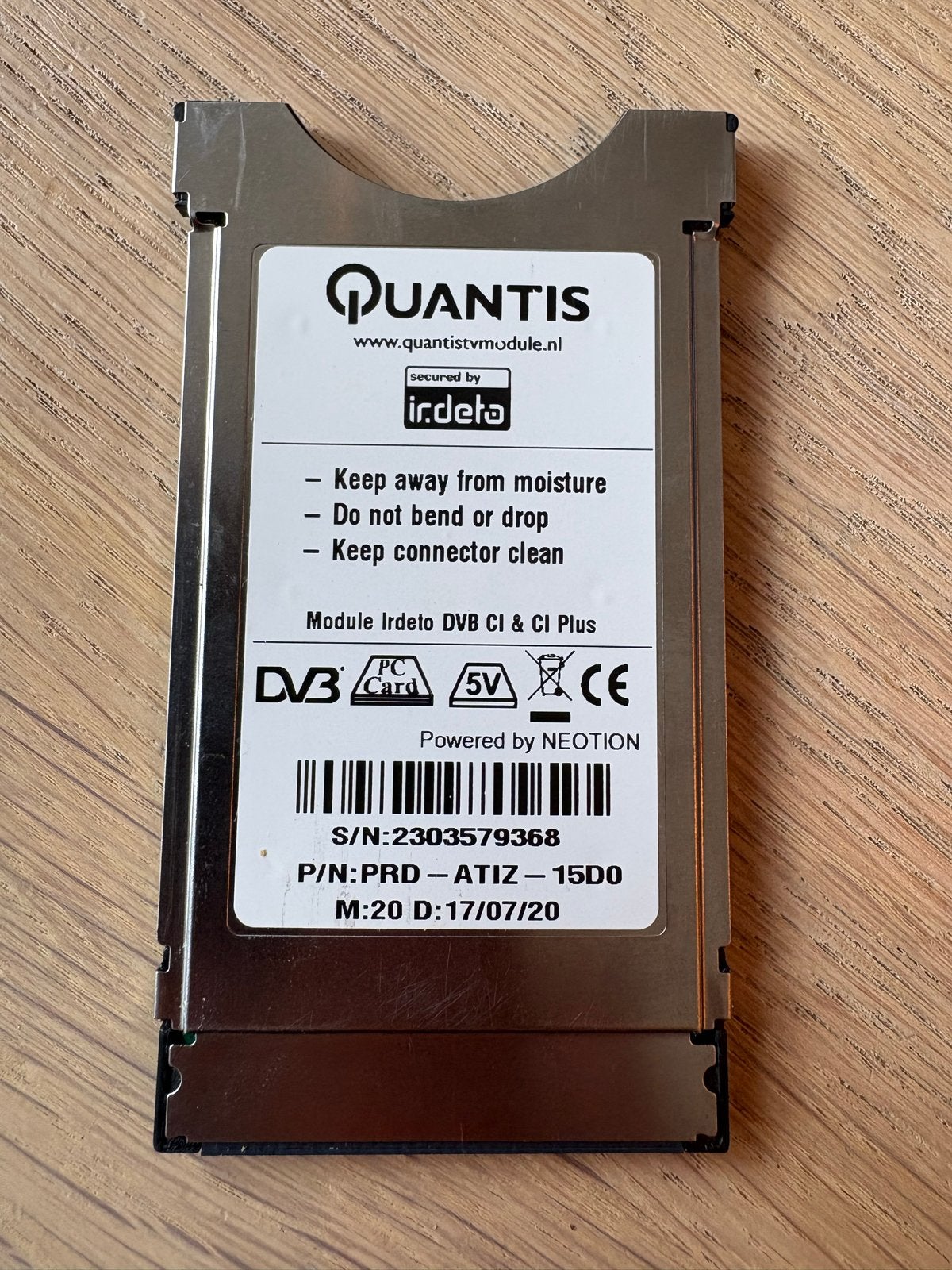 Quantis Irdeto DVB CI & CI Plus Module - Digitale TV, Ophalen of Verzenden, Zo goed als nieuw