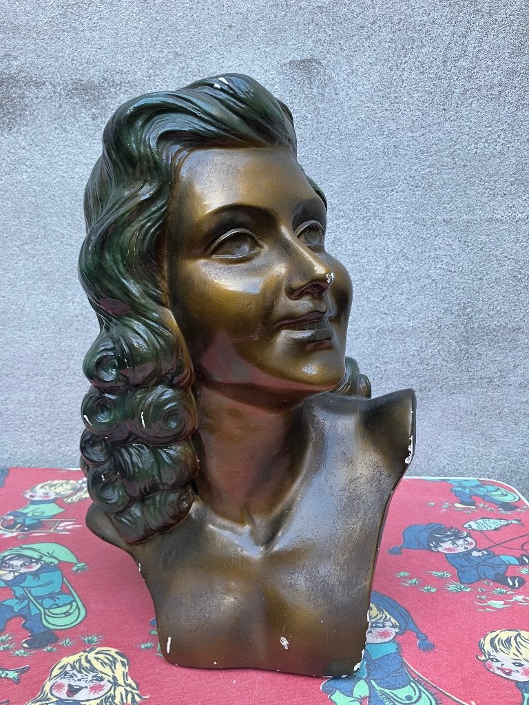Buste; gipsen beeld van vrouwenhoofd, Ophalen of Verzenden