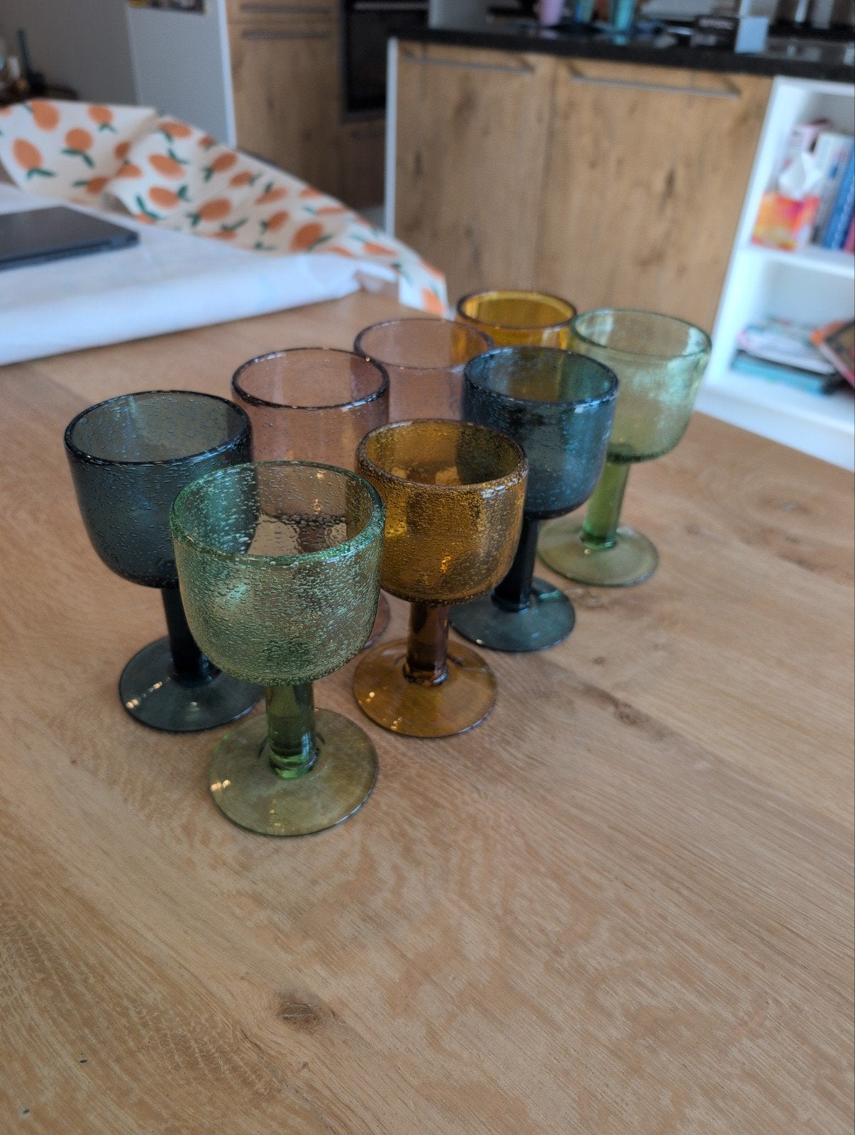 Madam Stoltz wijnglazen set - 8 stuks retro look, Glas of Glazen, Overige merken, Vintage, Nieuw