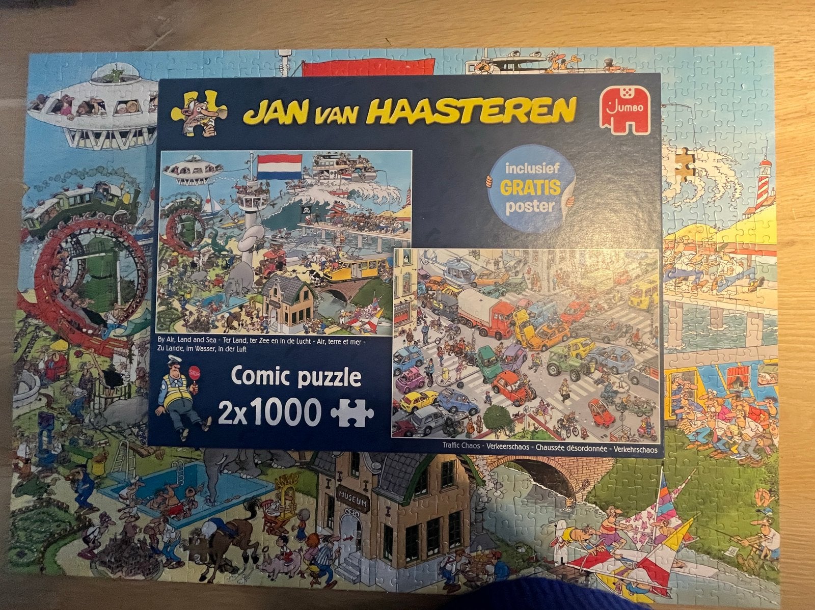 Jan van Haasteren, 1x1000 en 1x998 stukjes, Ophalen, 500 t/m 1500 stukjes, Gebruikt