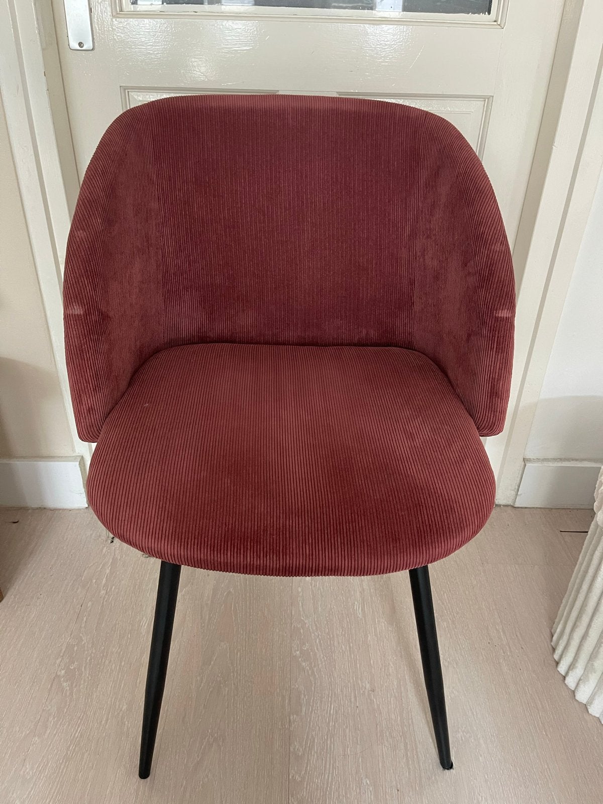 Sostrene Grene stoel, ribstof bordeaux/paars/roze, Ophalen, Gebruikt, Overige kleuren, Metaal