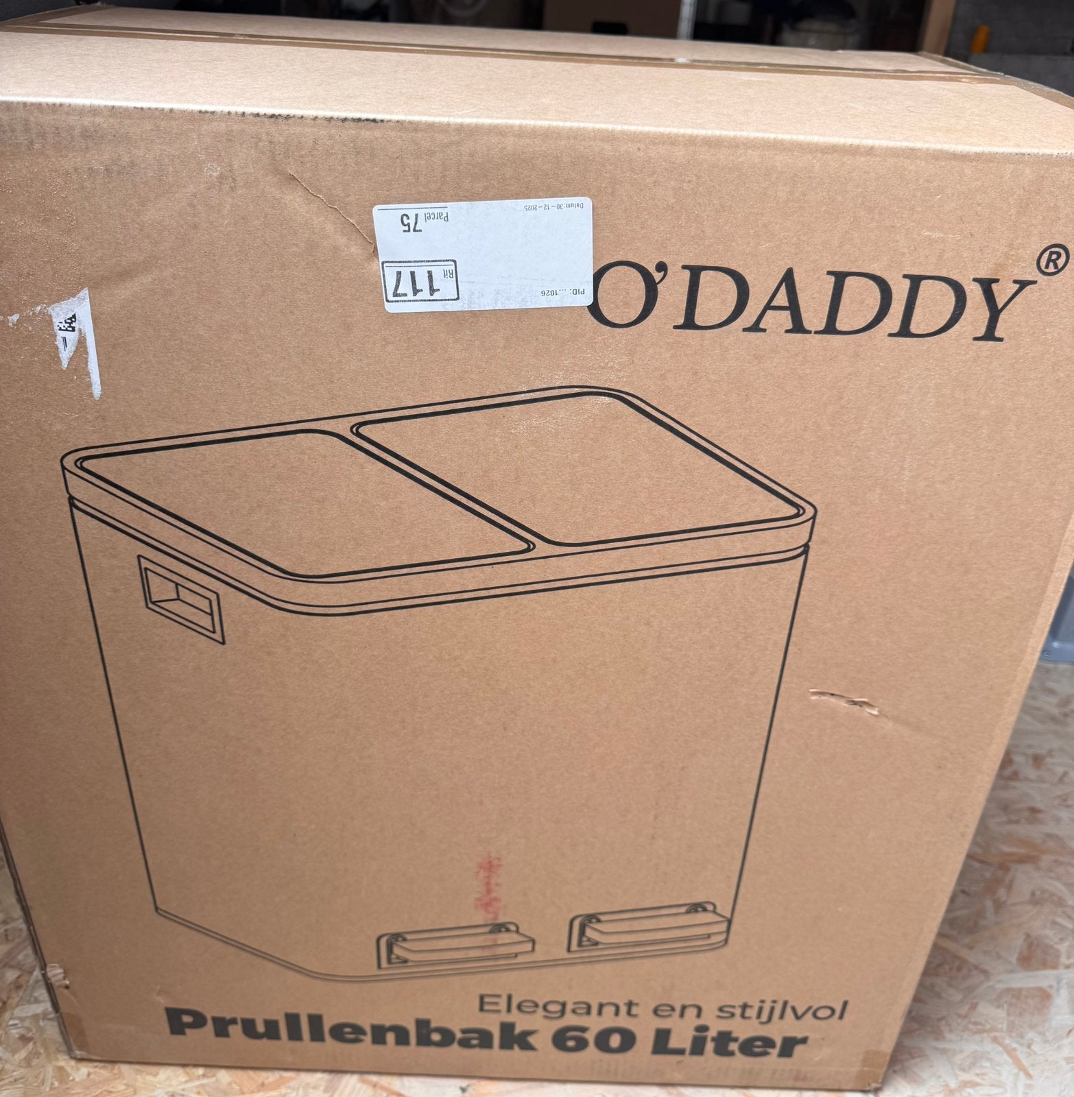 Prullenbank 60 liter o’daddy, Ophalen, 50 tot 75 cm, Nieuw, 40 liter of meer