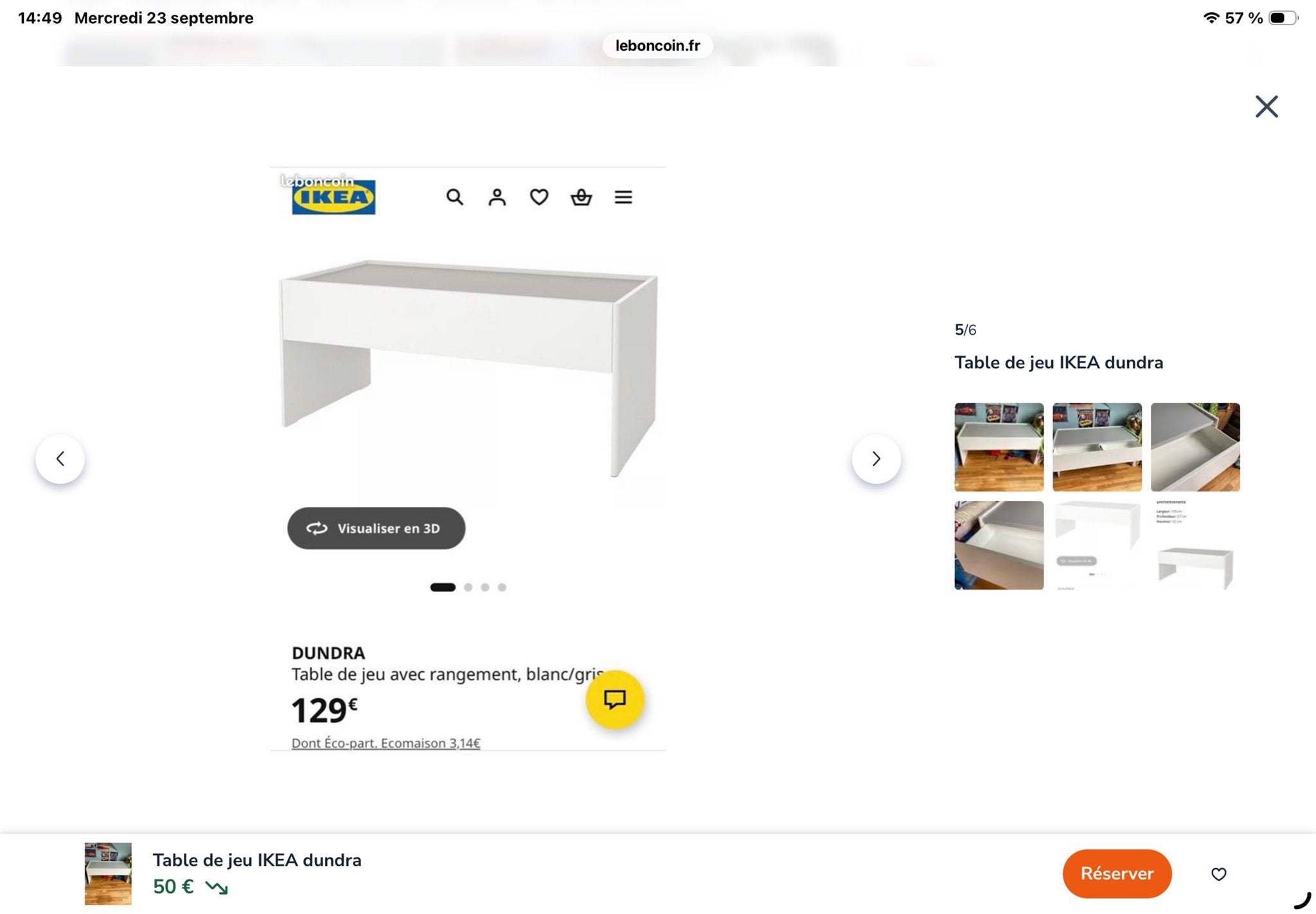IKEA DUNDRA Speeltafel met opbergruimte, Ophalen, Gebruikt, Jongen of Meisje