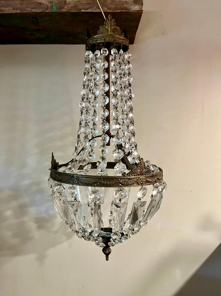 Kroonluchter, Huis en Inrichting, Lampen | Kroonluchters, Ophalen, Gebruikt, Glas