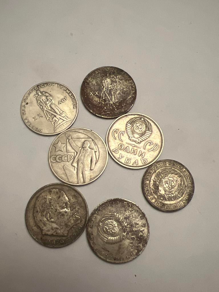 7x USSR 1 roebel munten 1964-1970 - Diverse jaartallen, Postzegels en Munten, Munten | Europa | Niet-Euromunten, Setje, Rusland