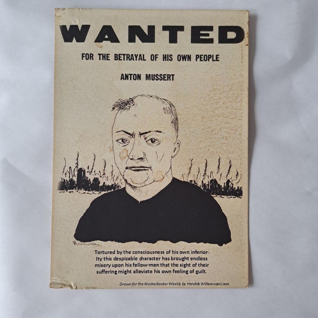 Historische Anton Mussert Wanted Kaart wo2, Verzamelen, Ophalen of Verzenden, Duitsland, Foto of Poster