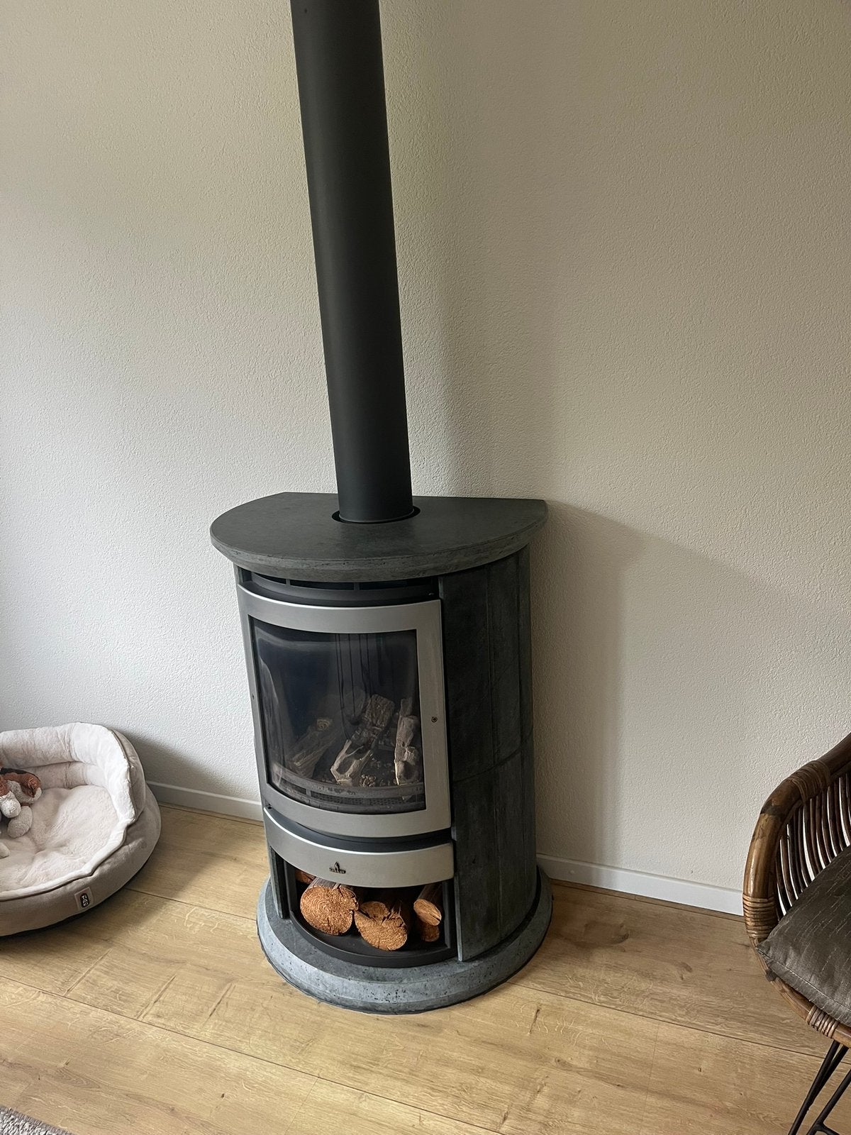 Barbas ECO gaskachel speksteen, Ophalen, Gebruikt, Vrijstaande haard, Gashaard