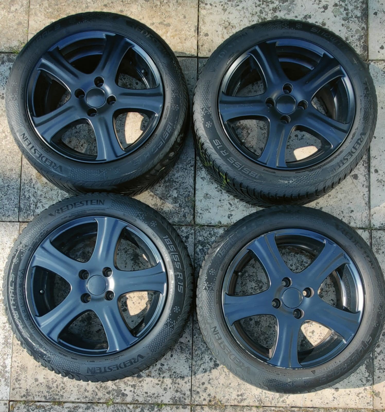 Velgen Fiat 500 - 15 inch met Vredestein All Season banden, Ophalen, Gebruikt, 15 inch, Banden en Velgen