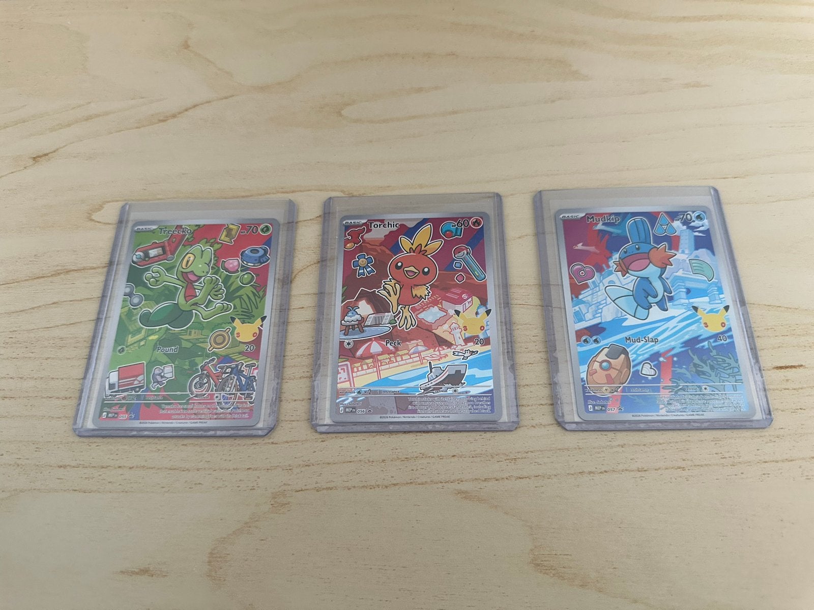 Pokémon First Partner Treecko, Torchic, Mud (Mep055/056/057), Ophalen of Verzenden, Nieuw, Losse kaart, Foil