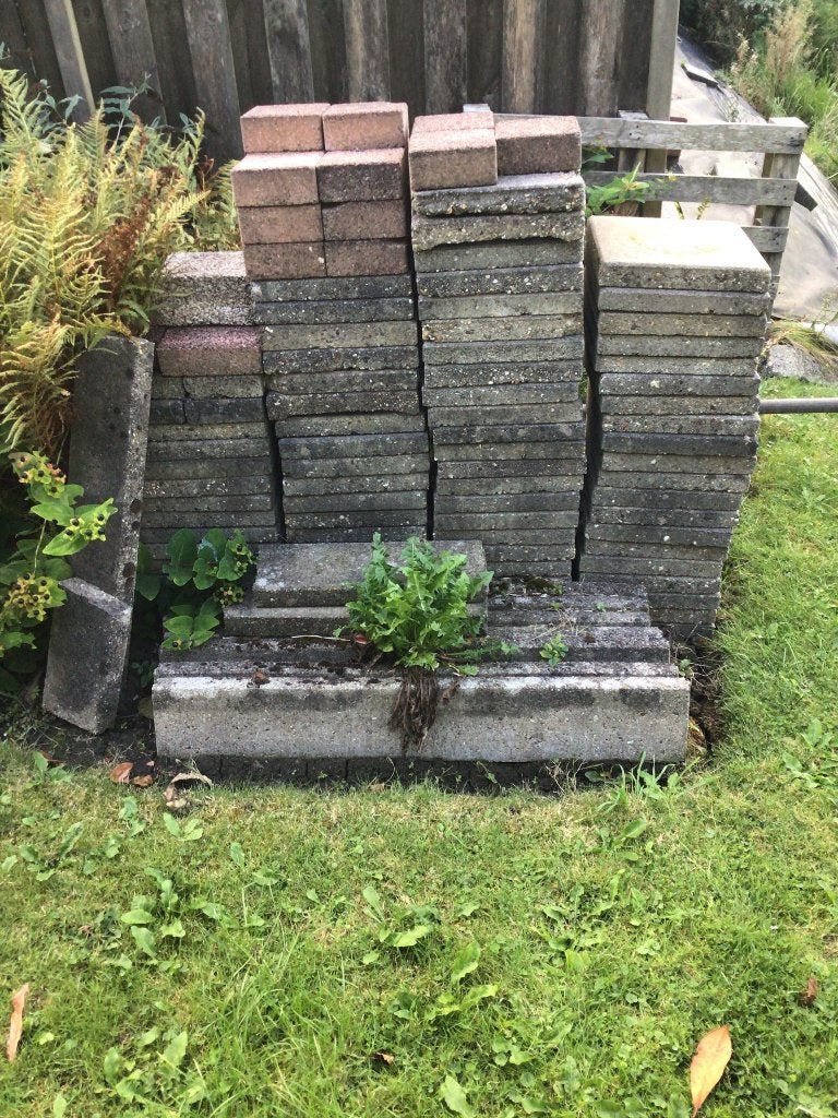 Tegels en opsluitbanden, Ophalen, Gebruikt, Beton, Terrastegels