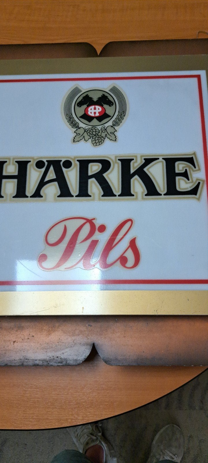 Vintage Härke Pils lichtbak - jaren '80 brouwerijreclame, Ophalen, Gebruikt, Reclamebord, Plaat of Schild, Overige merken