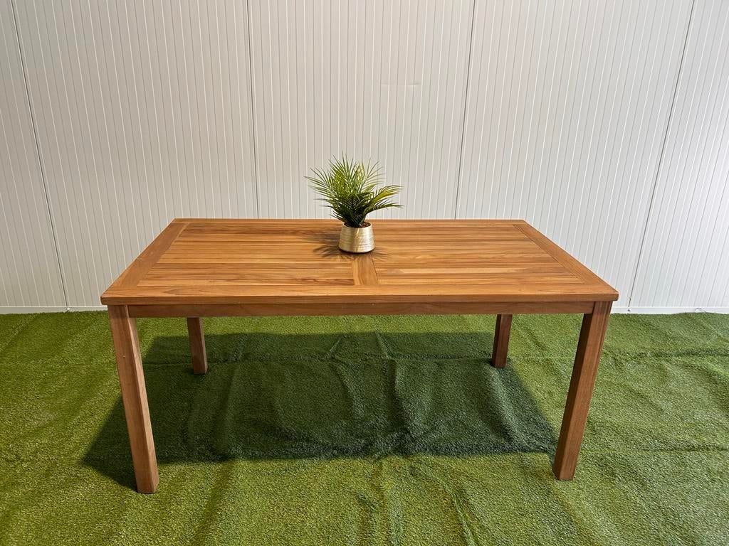 Nieuwe teakhouten tafel 4Seonsons Greywash Teak 160x90x75, ., Teakhout, Nieuw, Ophalen of Verzenden