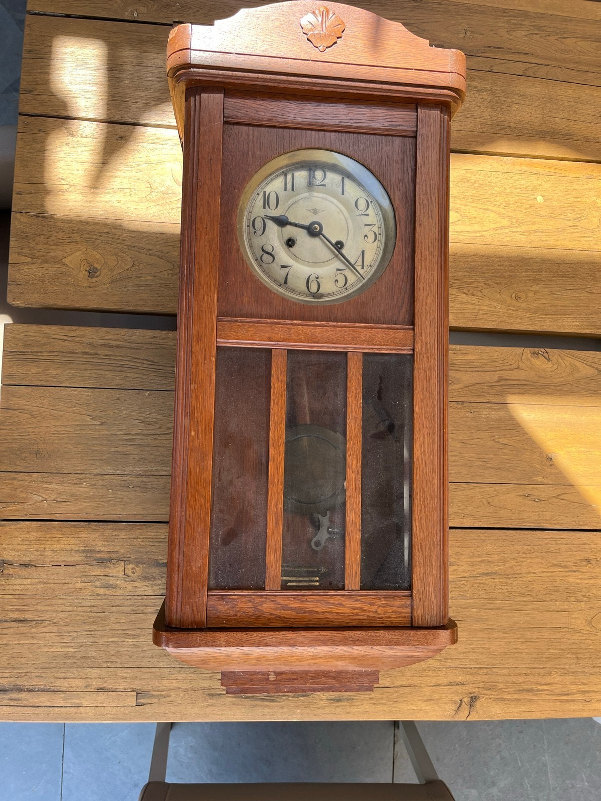 Antieke Kienzle wandklok - Klassiek en functioneel, Ophalen of Verzenden