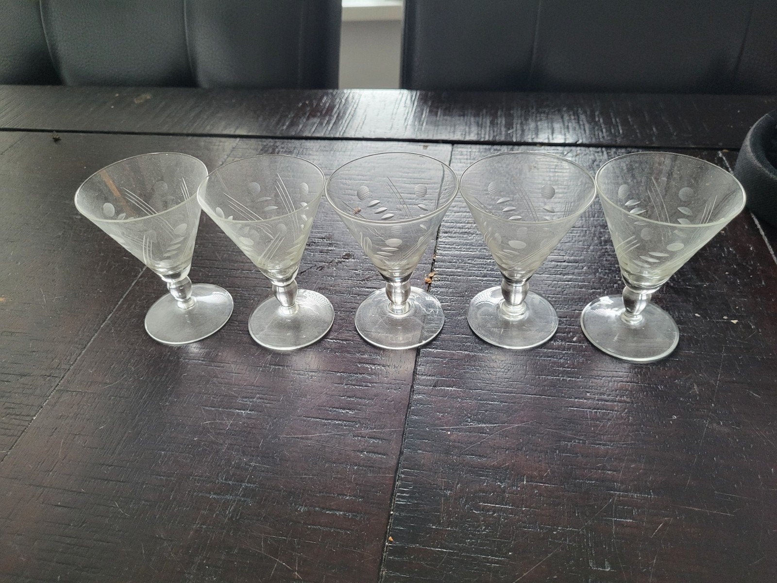 Set van 5 vintage borrelglaasjes met gravure, Ophalen