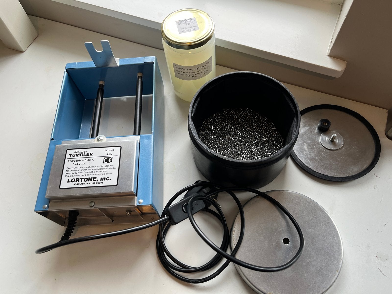 Lortone polijsttrommel machine 1,5 liter tbv edelsmeden, Ophalen, Gebruikt