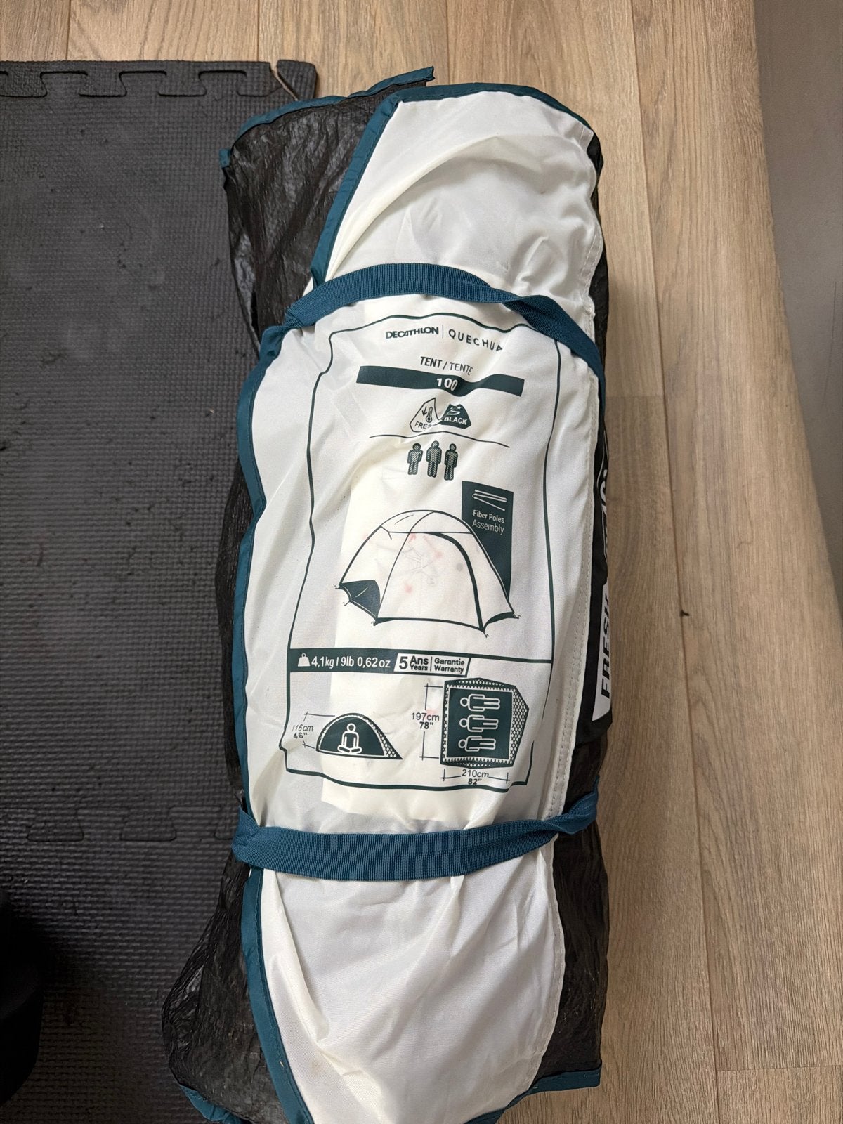 Quechua 3- persoons tent - Fresh & Black, Ophalen, Gebruikt, Tot en met 2