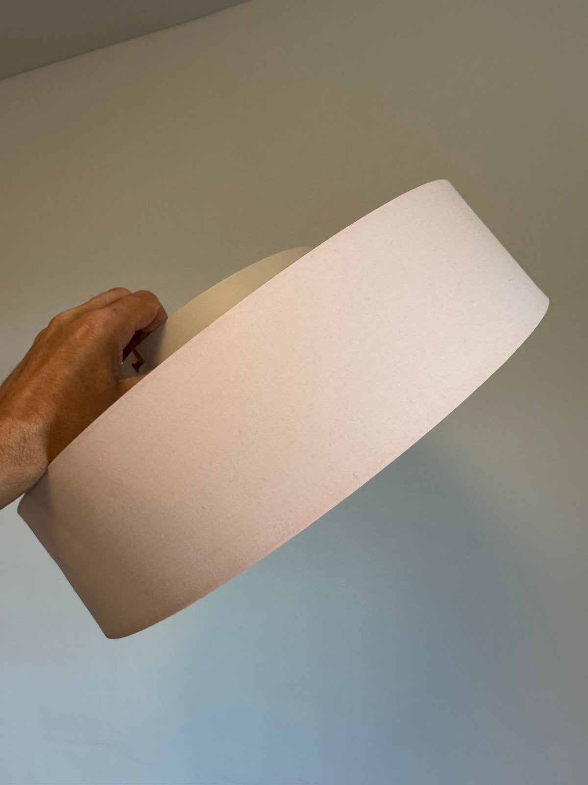 QAZQA design hanglamp roze – grote stoffen lamp met diffuser, Ophalen, Gebruikt