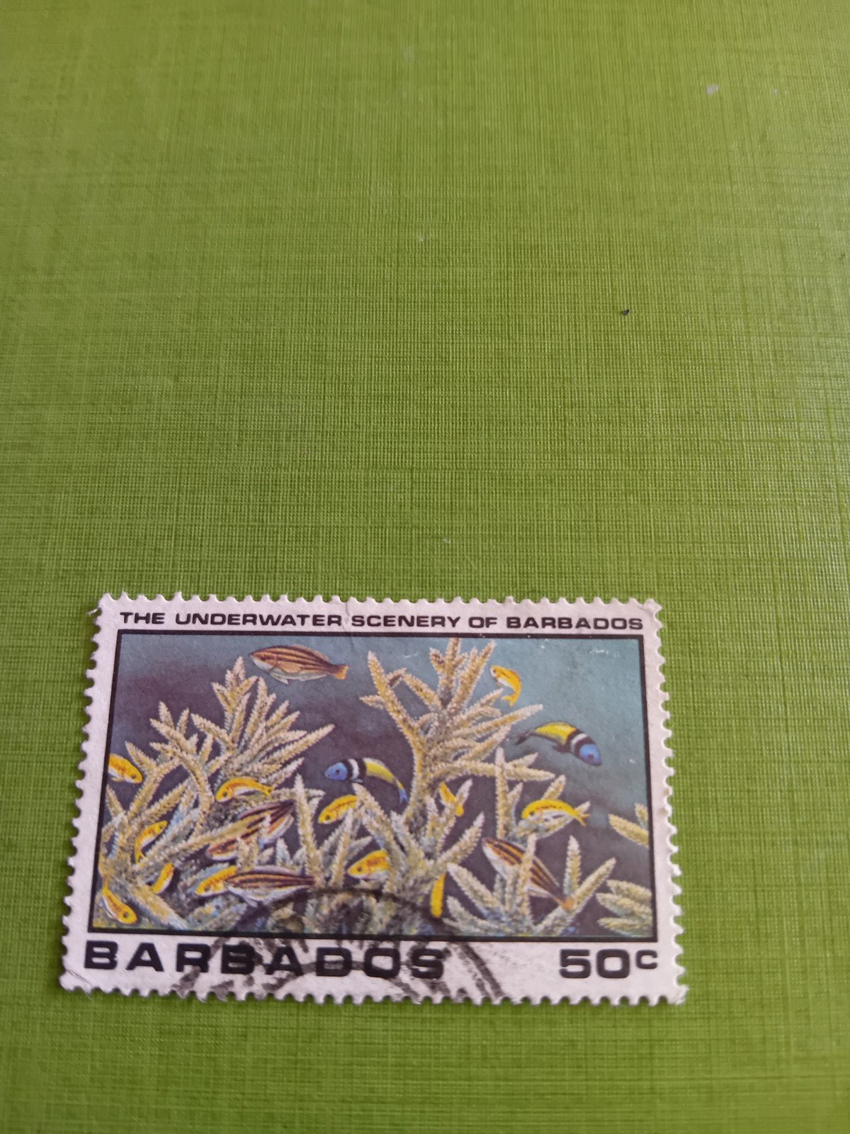 Postzegel Barbados - Onderwaterlandschap 50c, Ophalen of Verzenden, Gestempeld