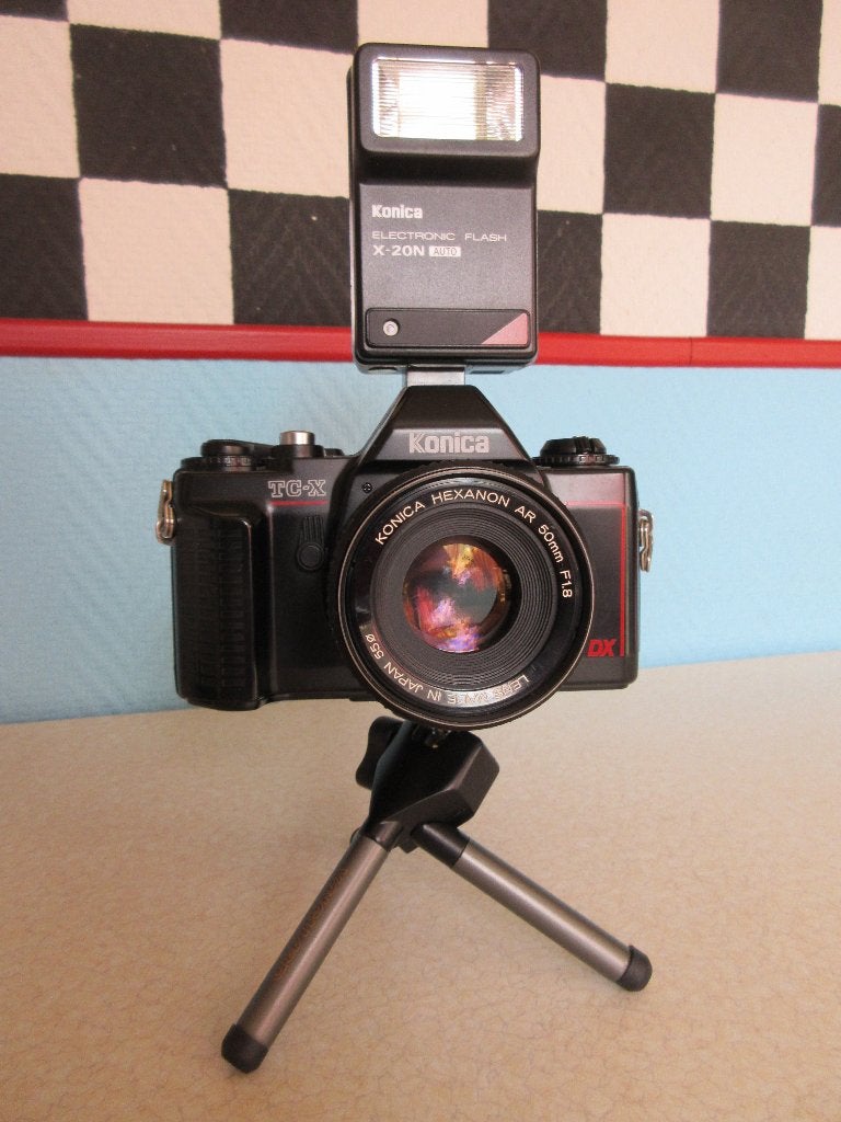 Vintage Konica TC-X Camera, Ophalen of Verzenden, Gebruikt, Spiegelreflex, Konica