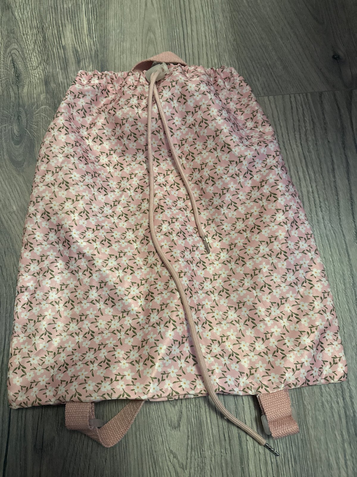 Roze bloemen gymtas/rugzakje, Sieraden, Tassen en Uiterlijk, Tassen | Rugtassen, 25 tot 40 cm, Zo goed als nieuw, Ophalen, Overige merken