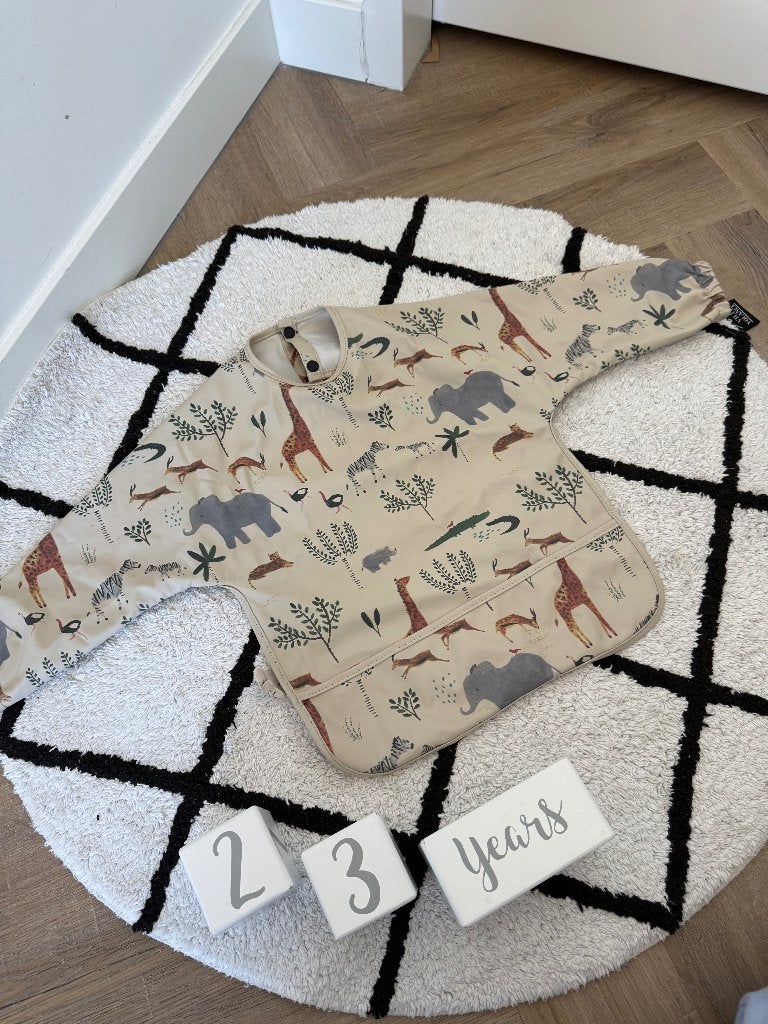 Heel goed beige Liewood print knutselschort schort M 2-3 jr, Ophalen of Verzenden, Zo goed als nieuw, Knutselen