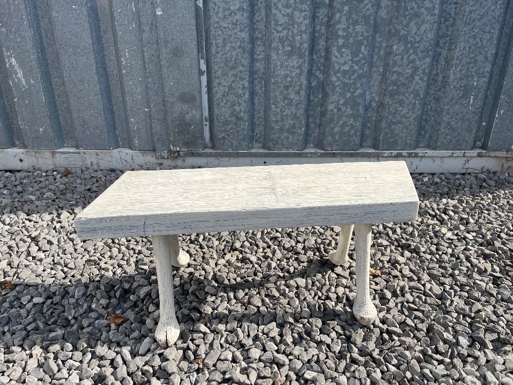 Wit rustieke houten plantentafel bijzettafel of voetenbankje, Ophalen, Rechthoekig, Minder dan 55 cm