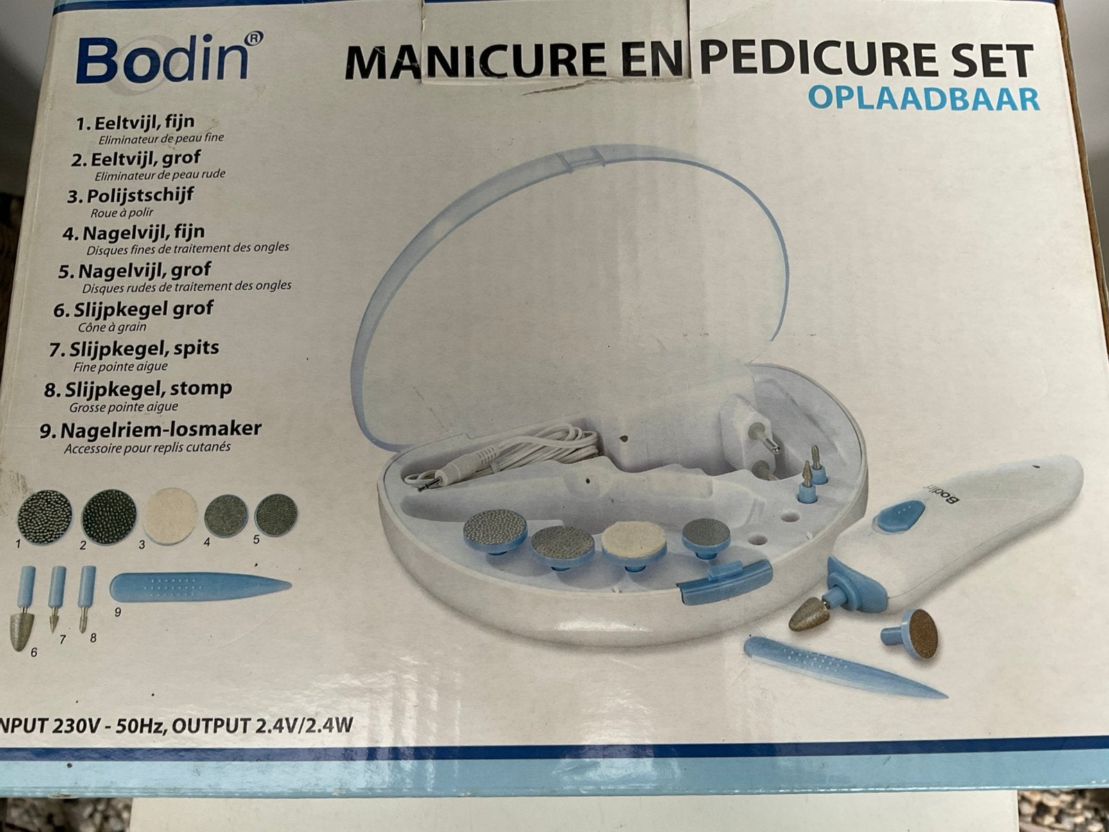 Bodin manicure en pedicure set, oplaadbaar., Ophalen of Verzenden, Gebruikt, Overige typen