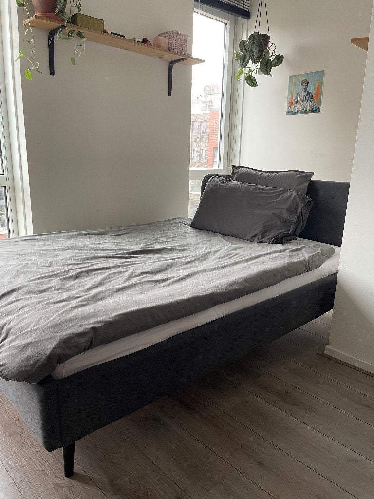 Tweepersoons bed, Ophalen, Gebruikt, Tweepersoons, 140 cm