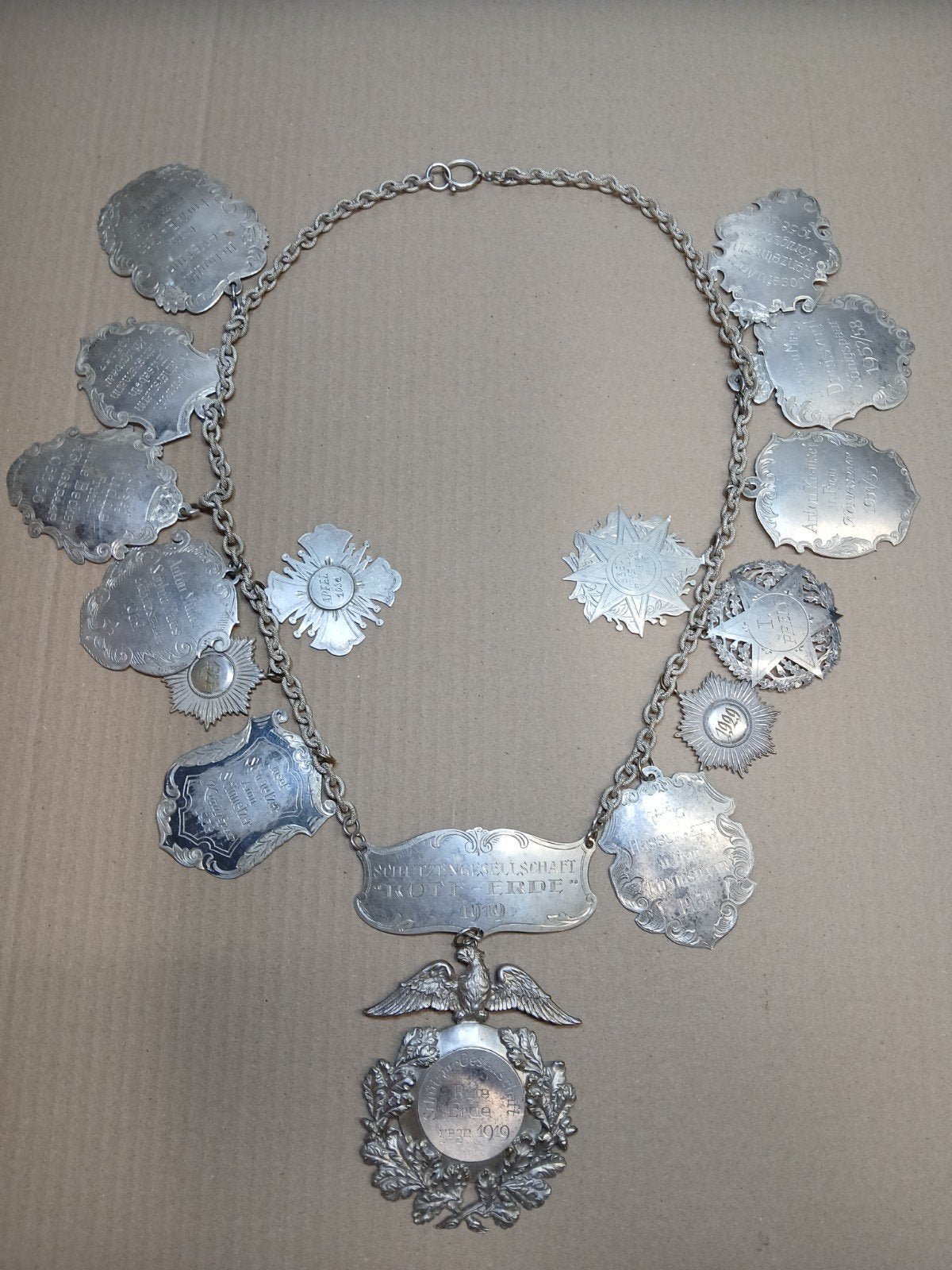 1919 Schützengesellschaft Rote Erde Schuttersgilde ketting, Ophalen of Verzenden