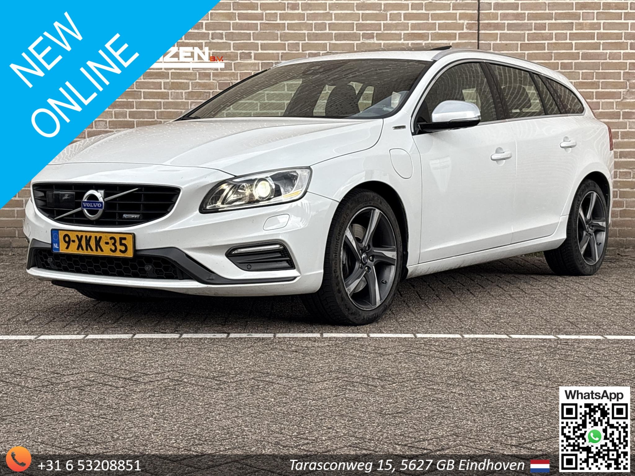 Volvo V60 2.4 D6 AWD Plug-In Hybrid R-Design | Schuifdak | L, Auto's, Volvo, Automaat, Wit, Vierwielaandrijving, 212 €/maand