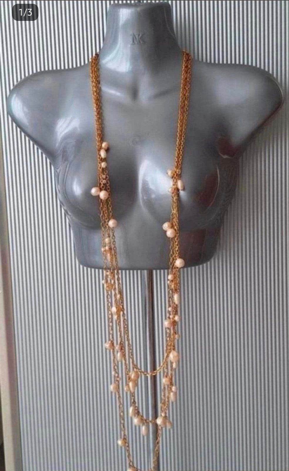 Manouk - watervalketting met ciltive parels. 3=2 aktie, Sieraden, Tassen en Uiterlijk, Overige materialen, Verzenden, Nieuw, Goud