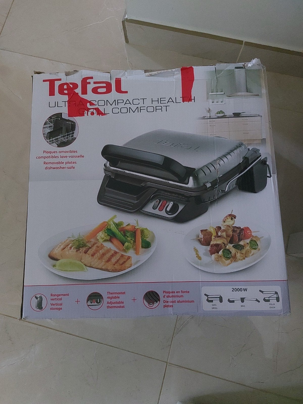 NIEUWE Tefal grill comfort, Ophalen, Vaatwasmachinebestendig, Nieuw, Tafelgrill