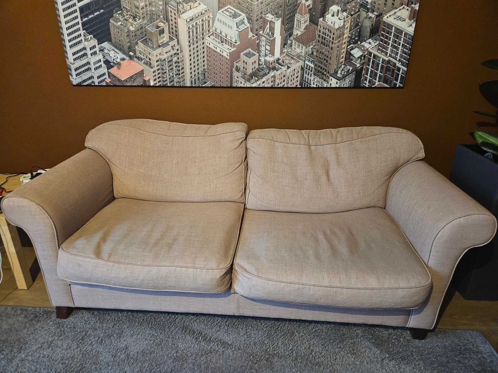 Per direct op te halen! 2 + 2,5 zits beige bank, Huis en Inrichting, Banken | Bankstellen, Ophalen, Gebruikt, 150 tot 200 cm, Tweepersoons