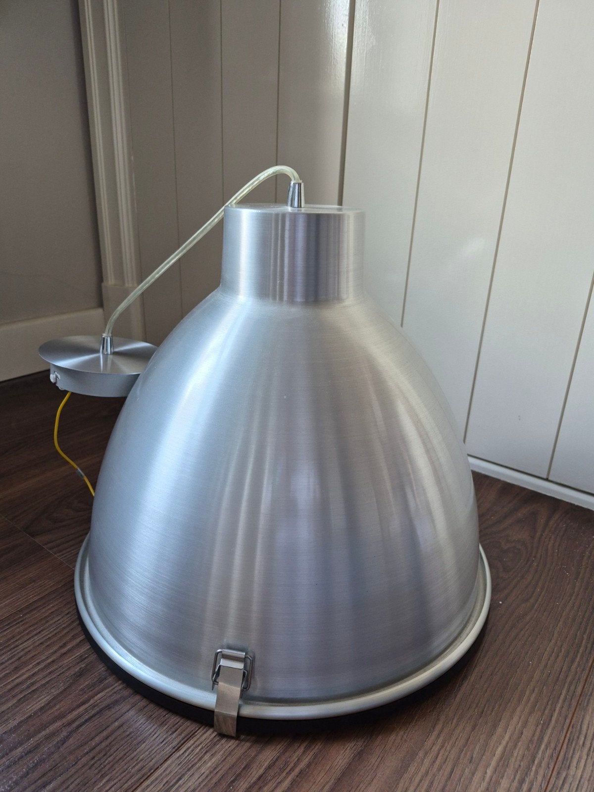 Grote industriële hanglamp, doorsnede 38 cm, Huis en Inrichting, Zo goed als nieuw, Metaal, Industrieel, E27 (groot)