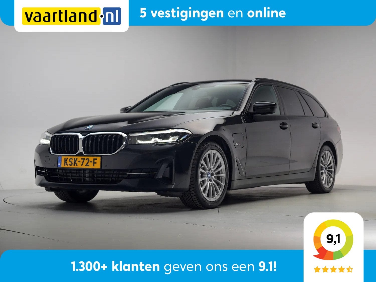 BMW 5 Serie 520e Touring Executive Aut. [ Navi.Proff Camera, 1998 cc, Gebruikt, 4 cilinders, Zwart