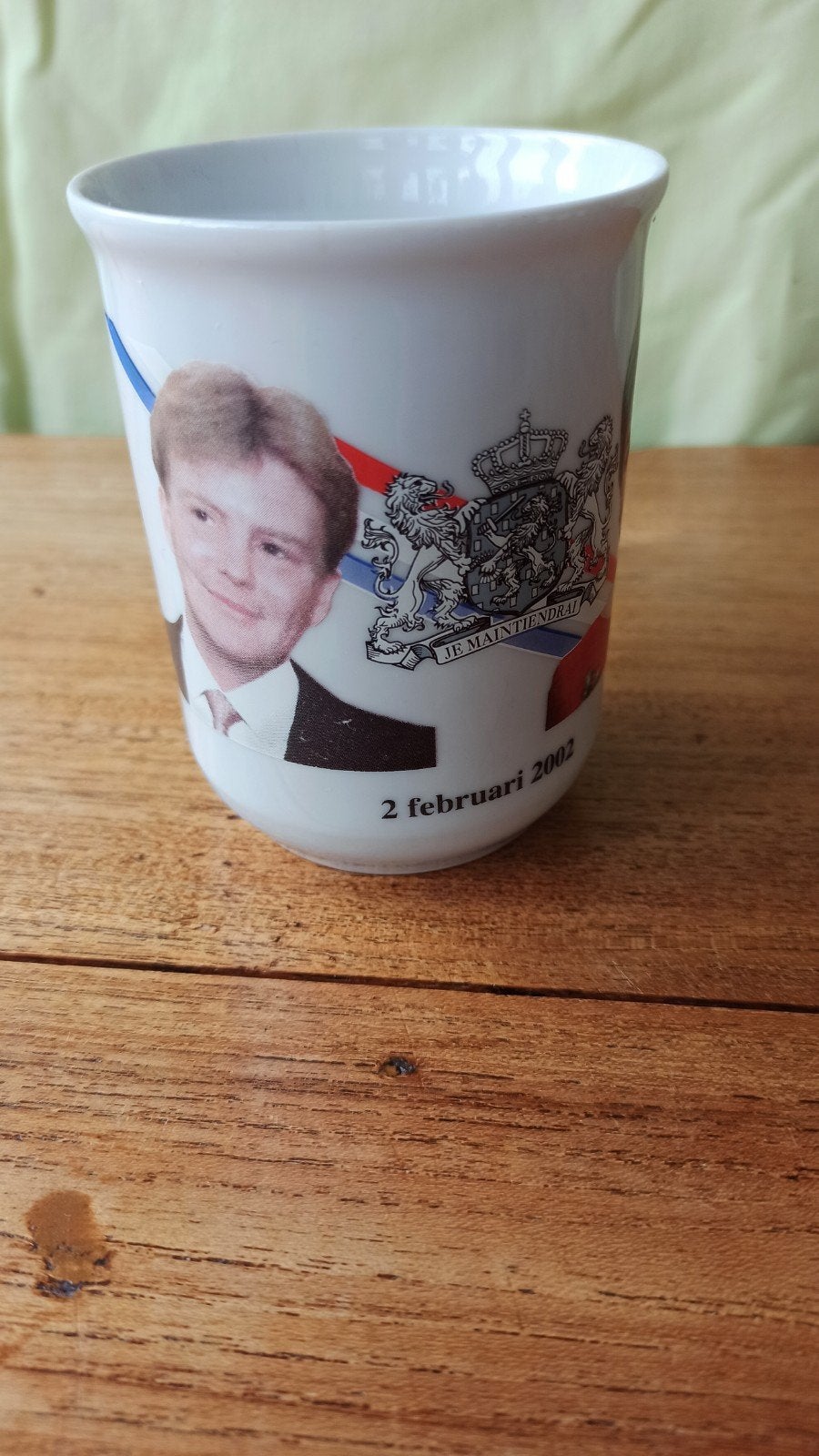 Huwelijk Willem-Alexander en Máxima mok - 2 februari 2002, Ophalen of Verzenden, Gebruikt, Nederland, Overige typen