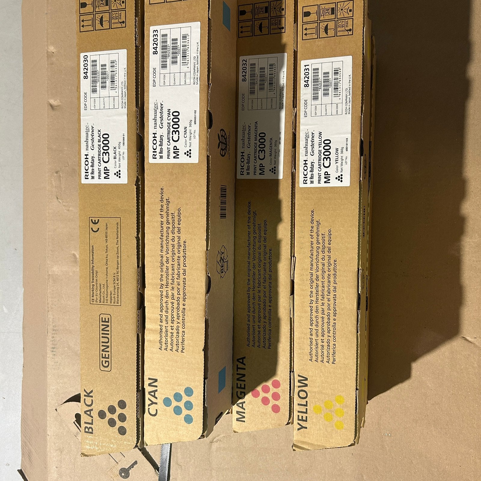 Partij Ricoh MP C3000 toners, nieuw in doos, Computers en Software, Printerbenodigdheden, Ophalen of Verzenden, Nieuw, Toner