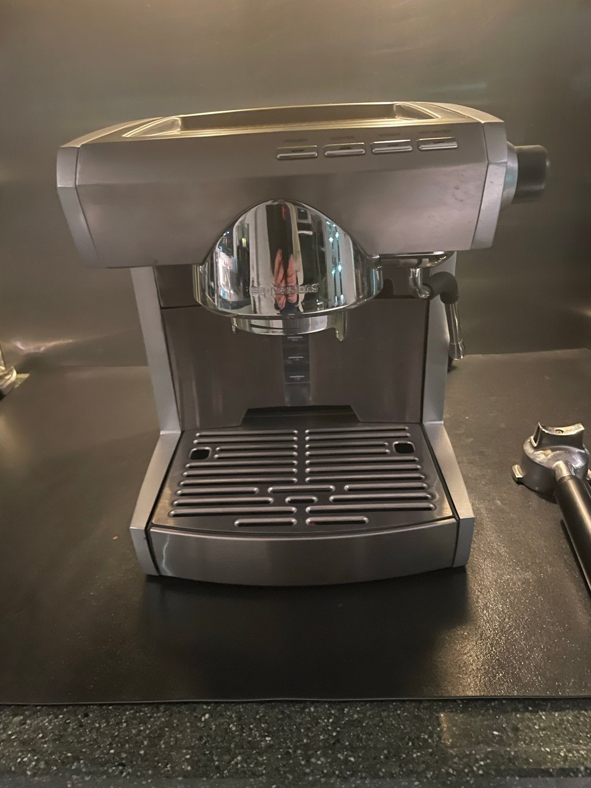 Koffiemachine met melkopschuimer, Witgoed en Apparatuur, Koffiezetapparaten, Gebruikt, Espresso apparaat, Gemalen koffie, Ophalen